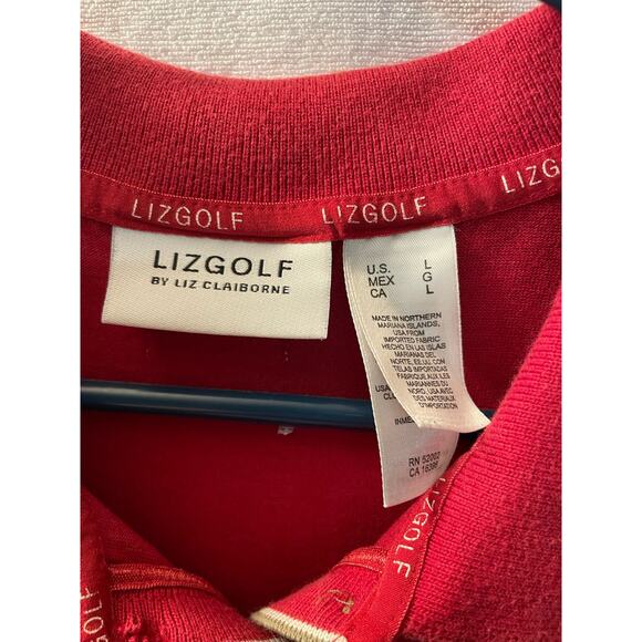 Liz golf by Liz Claiborne red collared tank top size large - Picture 2 of 6